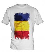 Romania Grunge Flag Mens T-Shirt