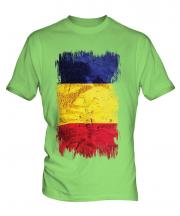 Romania Grunge Flag Mens T-Shirt