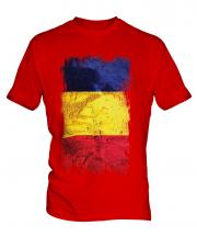 Romania Grunge Flag Mens T-Shirt
