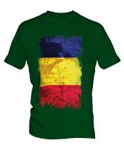 Romania Grunge Flag Mens T-Shirt