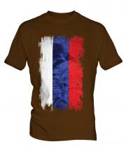 Russia Grunge Flag Mens T-Shirt