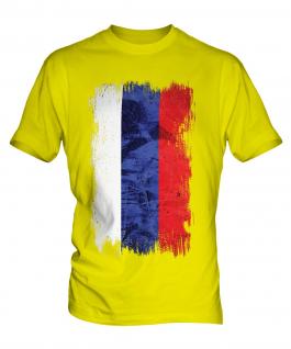 Russia Grunge Flag Mens T-Shirt