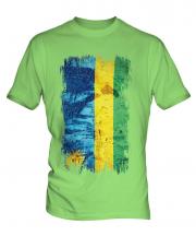 Rwanda Grunge Flag Mens T-Shirt
