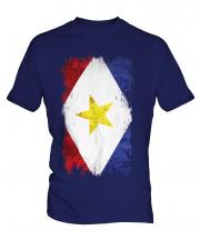 Saba Grunge Flag Mens T-Shirt