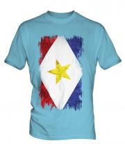 Saba Grunge Flag Mens T-Shirt