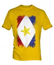 Saba Grunge Flag Mens T-Shirt