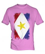 Saba Grunge Flag Mens T-Shirt