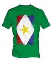 Saba Grunge Flag Mens T-Shirt