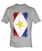 Saba Grunge Flag Mens T-Shirt