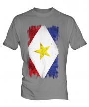 Saba Grunge Flag Mens T-Shirt