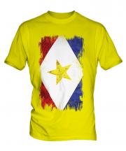 Saba Grunge Flag Mens T-Shirt