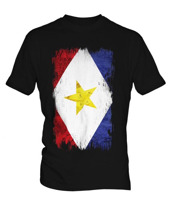 Saba Grunge Flag Mens T-Shirt