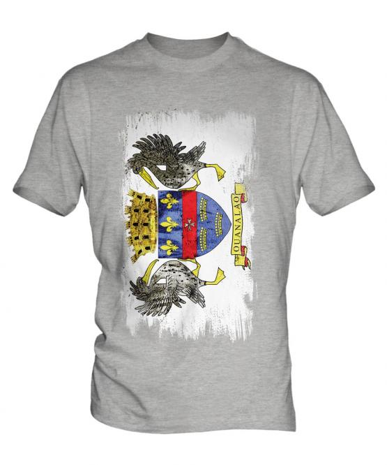 Saint Barthelemy Grunge Flag Mens T-Shirt