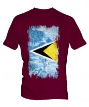 Saint Lucia Grunge Flag Mens T-Shirt