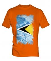 Saint Lucia Grunge Flag Mens T-Shirt