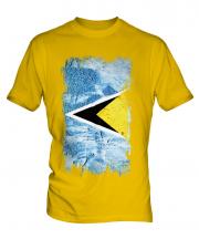 Saint Lucia Grunge Flag Mens T-Shirt