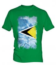 Saint Lucia Grunge Flag Mens T-Shirt