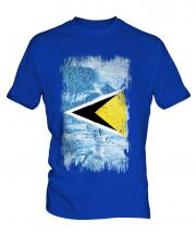 Saint Lucia Grunge Flag Mens T-Shirt