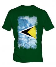 Saint Lucia Grunge Flag Mens T-Shirt