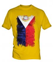 Saint Martin Grunge Flag Mens T-Shirt