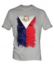 Saint Martin Grunge Flag Mens T-Shirt