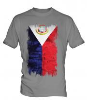 Saint Martin Grunge Flag Mens T-Shirt