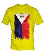 Saint Martin Grunge Flag Mens T-Shirt