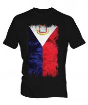 Saint Martin Grunge Flag Mens T-Shirt
