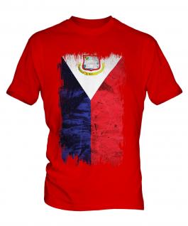 Saint Martin Grunge Flag Mens T-Shirt