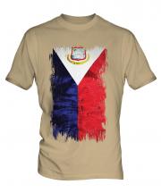 Saint Martin Grunge Flag Mens T-Shirt