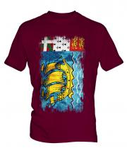 Saint Pierre And Miquelon Grunge Flag Mens T-Shirt