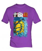Saint Pierre And Miquelon Grunge Flag Mens T-Shirt