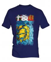 Saint Pierre And Miquelon Grunge Flag Mens T-Shirt