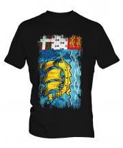 Saint Pierre And Miquelon Grunge Flag Mens T-Shirt