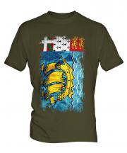Saint Pierre And Miquelon Grunge Flag Mens T-Shirt
