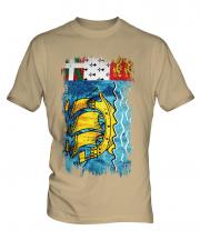 Saint Pierre And Miquelon Grunge Flag Mens T-Shirt
