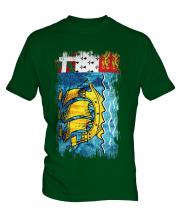 Saint Pierre And Miquelon Grunge Flag Mens T-Shirt