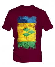 Saint Vincents And The Grenadines Grunge Flag Mens T-Shirt