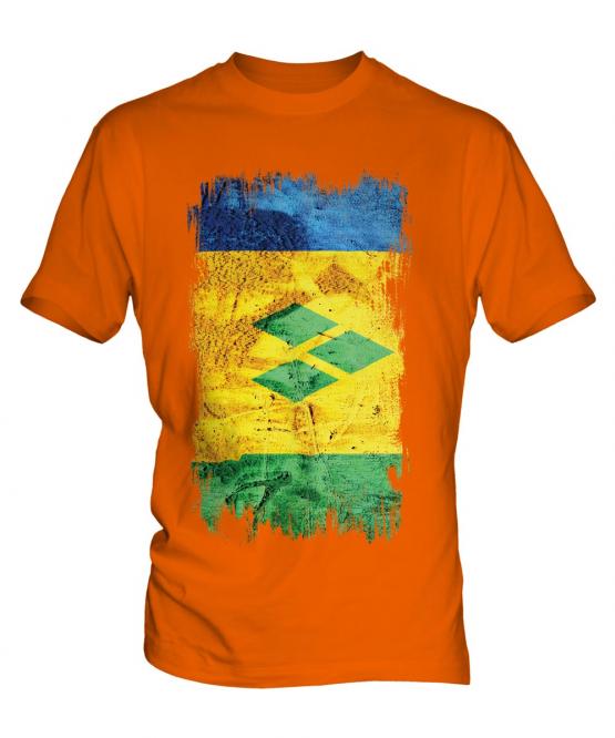 Saint Vincents And The Grenadines Grunge Flag Mens T-Shirt
