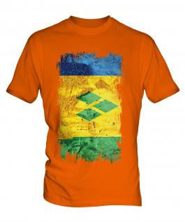 Saint Vincents And The Grenadines Grunge Flag Mens T-Shirt