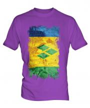 Saint Vincents And The Grenadines Grunge Flag Mens T-Shirt