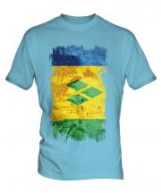 Saint Vincents And The Grenadines Grunge Flag Mens T-Shirt