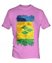 Saint Vincents And The Grenadines Grunge Flag Mens T-Shirt