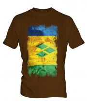 Saint Vincents And The Grenadines Grunge Flag Mens T-Shirt