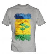 Saint Vincents And The Grenadines Grunge Flag Mens T-Shirt