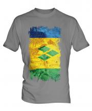 Saint Vincents And The Grenadines Grunge Flag Mens T-Shirt