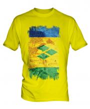 Saint Vincents And The Grenadines Grunge Flag Mens T-Shirt