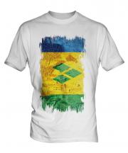 Saint Vincents And The Grenadines Grunge Flag Mens T-Shirt