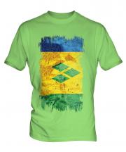 Saint Vincents And The Grenadines Grunge Flag Mens T-Shirt