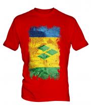 Saint Vincents And The Grenadines Grunge Flag Mens T-Shirt